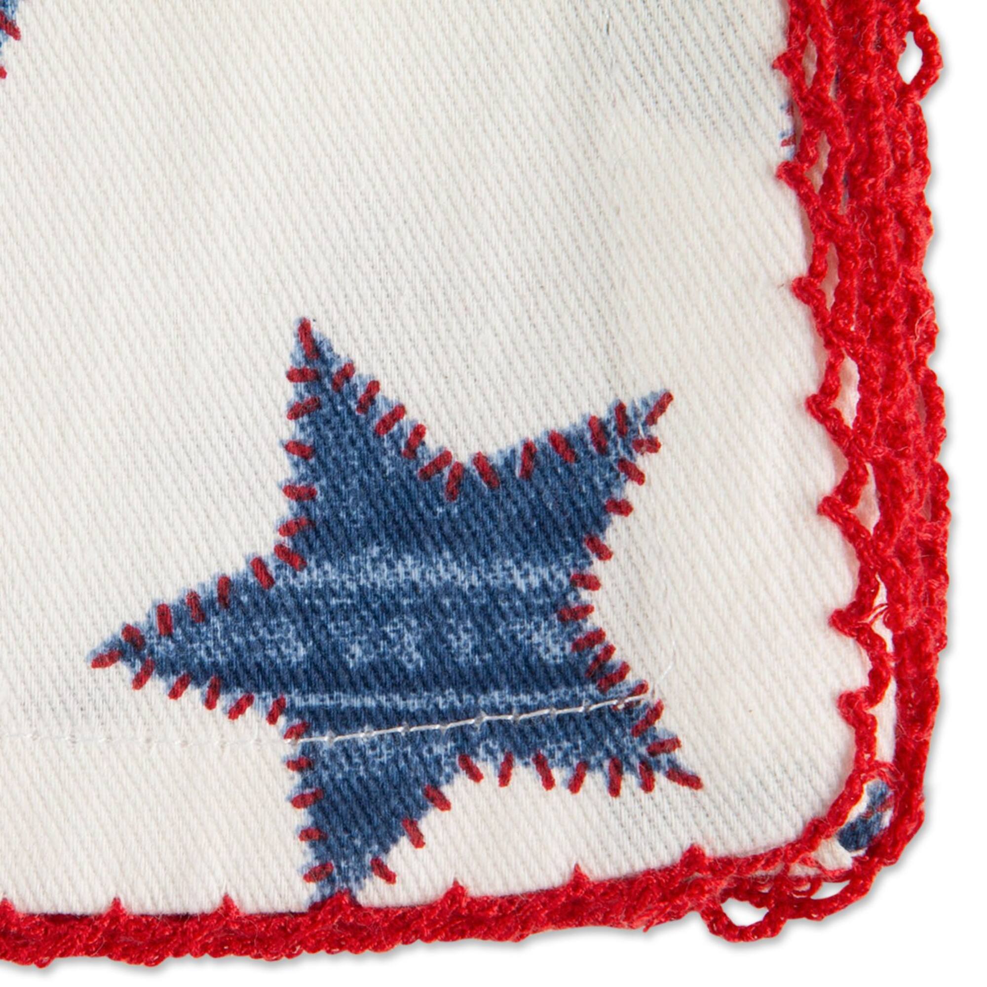DII® Antique Blue Stars with Embroidered Edge Napkins, 6ct.